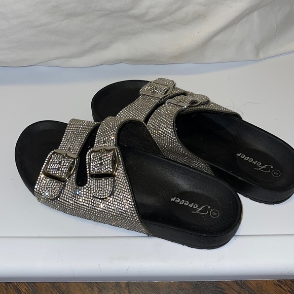 sparkly birkenstock style sandals